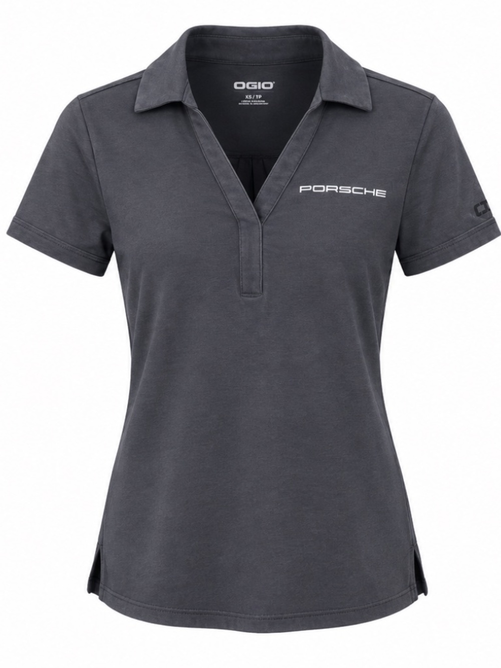 Porsche Women's Gray V-Neck Polo - Size XS - Brand New w/tags - Ogio Brand